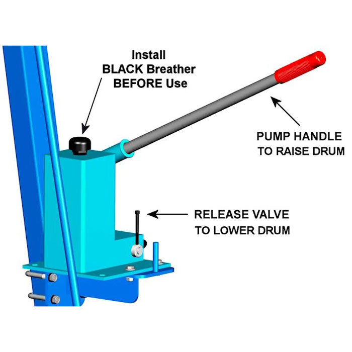 Hand Pump to Raise and Lower Drum