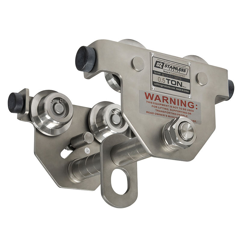 0.5 Ton OZ Stainless Steel Push Beam Trolley