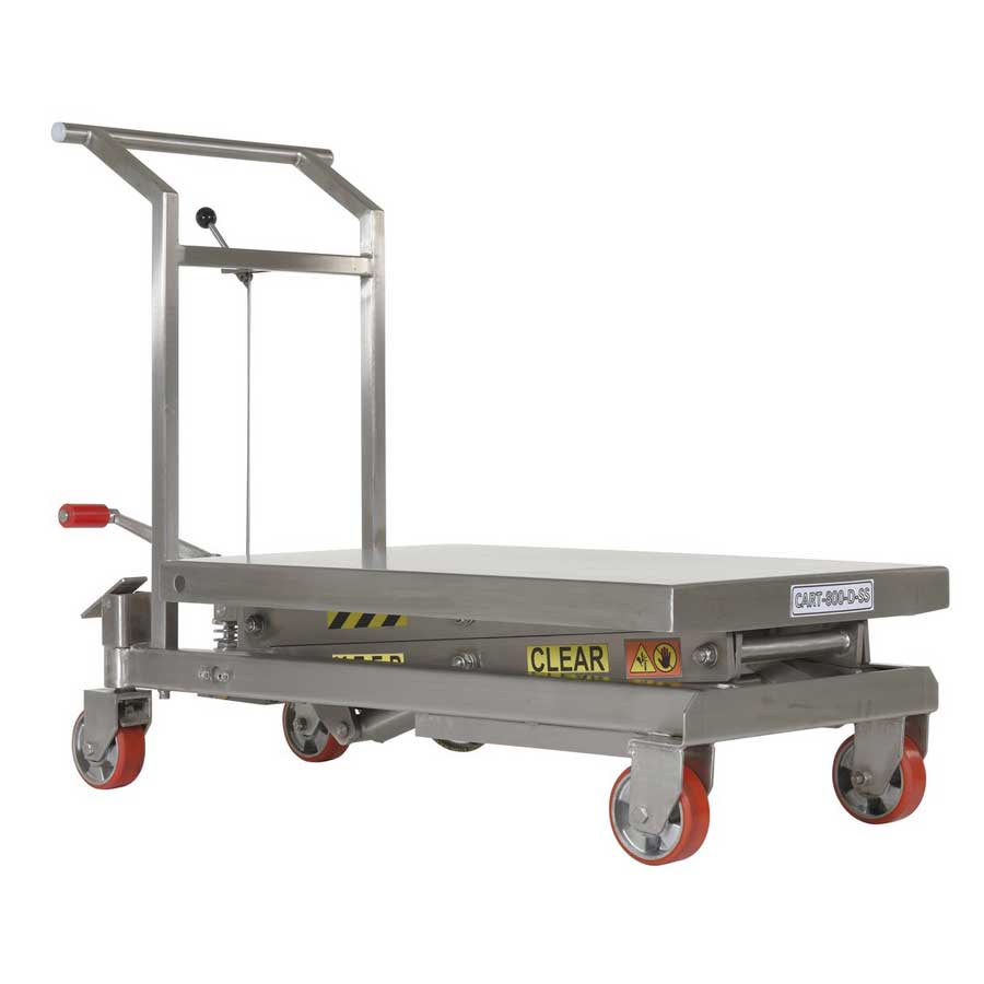 Vestil Stainless Steel Double Height Scissor CART-800-D-SS