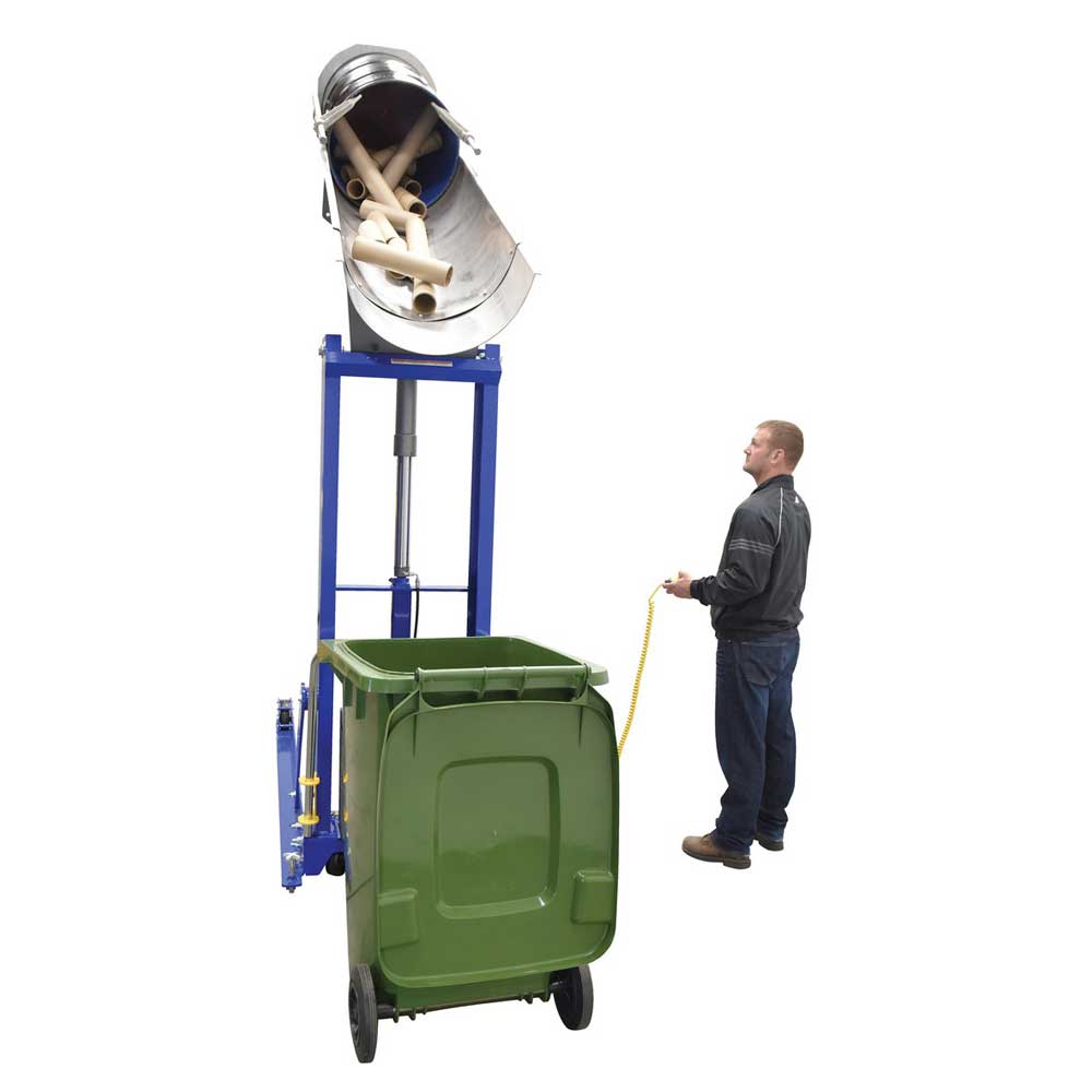 Vestil Portable Hydraulic Drum Dumper with Stainless Steel Chute