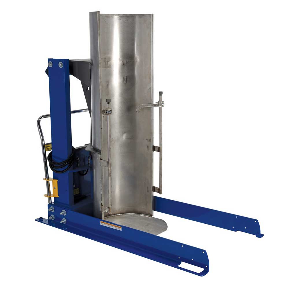 Vestil Stationary Hydraulic Drum Dumper with Stainless Steel Chute