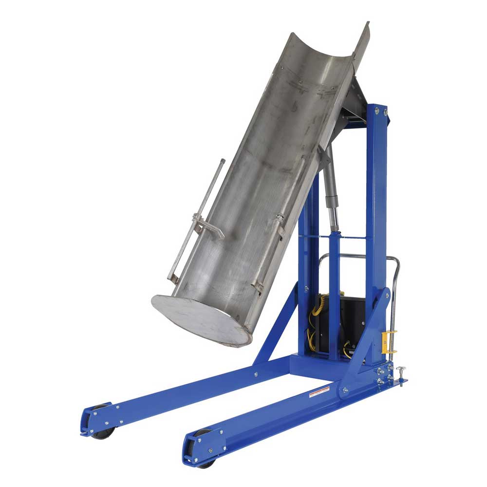 Vestil Stationary Hydraulic Drum Dumper with Stainless Steel Chute