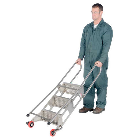 Vestil Stainless Steel Folding Ladder FLAD-3-SS