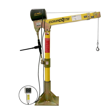 OZ CompOZite Davit Crane - 1200LB - AC winch