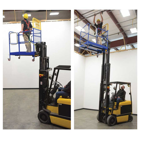 Vestil Fork Truck Work Platform attached to Forklift