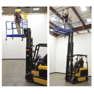 Vestil Fork Truck Work Platform attached to Forklift